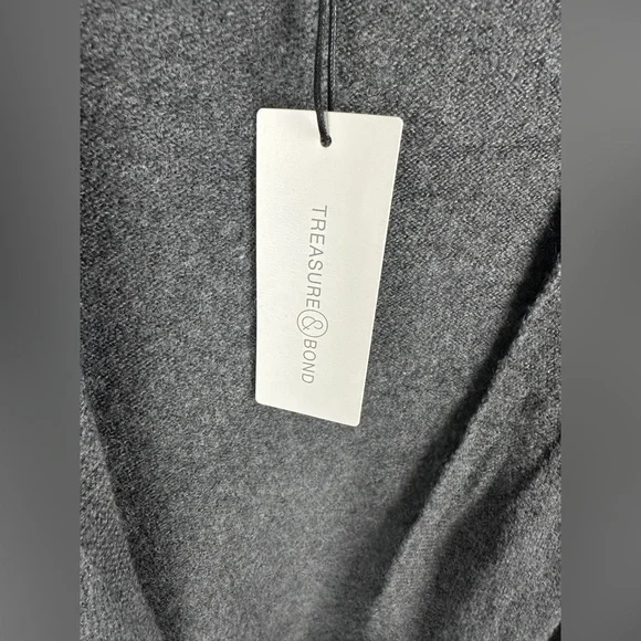 Treasure & Bond Gray Open Front Cotton Blend Cardigan Size Large (12-14) NWT - Picture 10 of 17